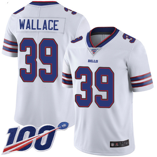 Men Buffalo Bills #39 Levi Wallace White Vapor Untouchable Limited Player 100th Season NFL Jersey